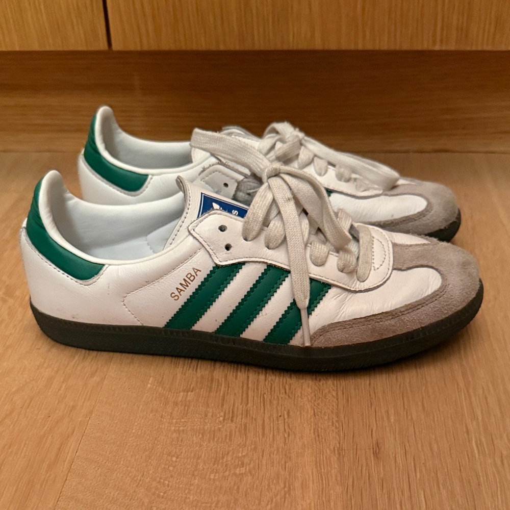 Adidas Samba White and Green Sneakers